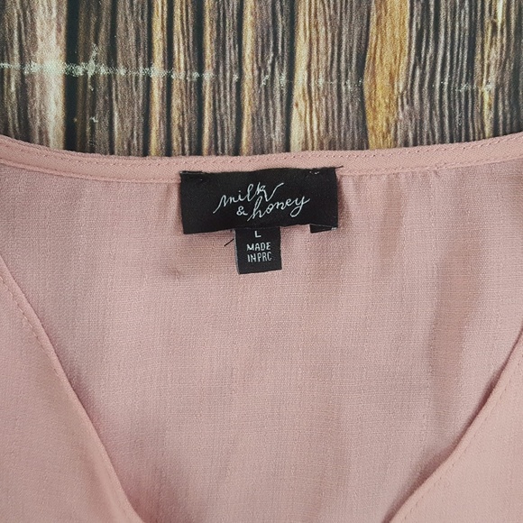 Milk & Honey, Surplice Wrap Top, Pink, Large - Picture 5 of 6